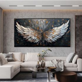 Abstract Wings Oil Painting on Canvas Large Wall Art Original Feather Painting Wings Wall Decor Living room Home Decor Gifts for Friend